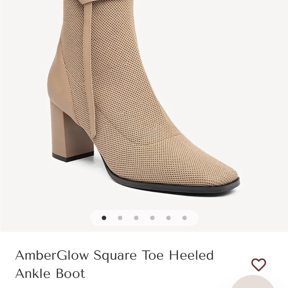 Brand New! Cosy Island Square-Toe Heeled Ankle Boot - Taupe